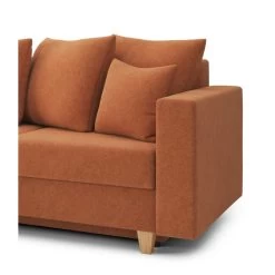 Canapé D'angle KRISTI Convertible Tissu Rouille 4 Places -Meuble Déco Soldes canape angle kristi convertible tissu rouille 4 places 6