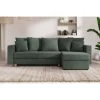 Canapé D'angle KRISTI Convertible Tissu Vert 4 Places