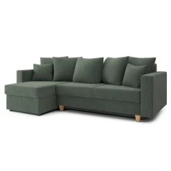 Canapé D'angle KRISTI Convertible Tissu Vert 4 Places -Meuble Déco Soldes canape angle kristi convertible tissu vert 4 places 2