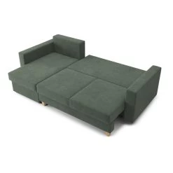 Canapé D'angle KRISTI Convertible Tissu Vert 4 Places -Meuble Déco Soldes canape angle kristi convertible tissu vert 4 places 3