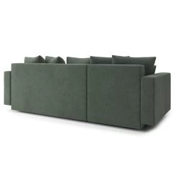 Canapé D'angle KRISTI Convertible Tissu Vert 4 Places -Meuble Déco Soldes canape angle kristi convertible tissu vert 4 places 5
