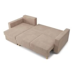 Canapé D'angle KRISTI Convertible Velours Côtelé Grège 4 Places 13 Canapé D'angle KRISTI Convertible Velours Côtelé Grège 4 Places -Meuble Déco Soldes canape angle kristi convertible velours cotele grege 4 places 3