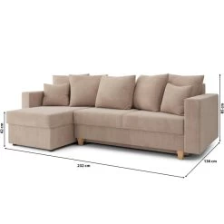 Canapé D'angle KRISTI Convertible Velours Côtelé Grège 4 Places 18 Canapé D'angle KRISTI Convertible Velours Côtelé Grège 4 Places -Meuble Déco Soldes canape angle kristi convertible velours cotele grege 4 places 8