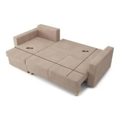 Canapé D'angle KRISTI Convertible Velours Côtelé Grège 4 Places 19 Canapé D'angle KRISTI Convertible Velours Côtelé Grège 4 Places -Meuble Déco Soldes canape angle kristi convertible velours cotele grege 4 places 9