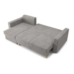 Canapé D'angle KRISTI Convertible Velours Côtelé Gris Clair 4 Places 13 Canapé D'angle KRISTI Convertible Velours Côtelé Gris Clair 4 Places -Meuble Déco Soldes canape angle kristi convertible velours cotele gris claire 4 places 3