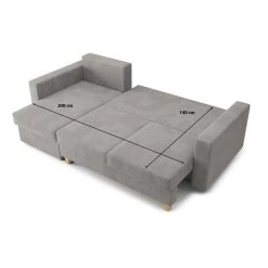 Canapé D'angle KRISTI Convertible Velours Côtelé Gris Clair 4 Places 19 Canapé D'angle KRISTI Convertible Velours Côtelé Gris Clair 4 Places -Meuble Déco Soldes canape angle kristi convertible velours cotele gris claire 4 places 9