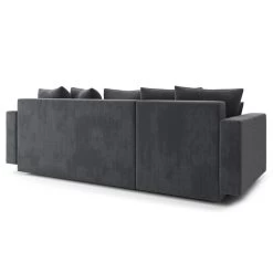Canapé D'angle KRISTI Convertible Velours Côtelé Gris Souris 4 Places -Meuble Déco Soldes canape angle kristi convertible velours cotele gris souris 4 places 5