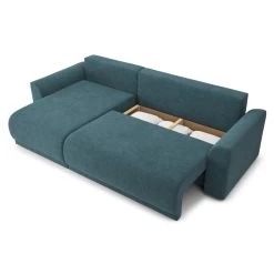 Canapé D'angle NOVA Convertible Tissu Bleu Paon 4 Places 14 Canapé D'angle NOVA Convertible Tissu Bleu Paon 4 Places -Meuble Déco Soldes canape angle nova convertible tissu bleu paon 4 places 4