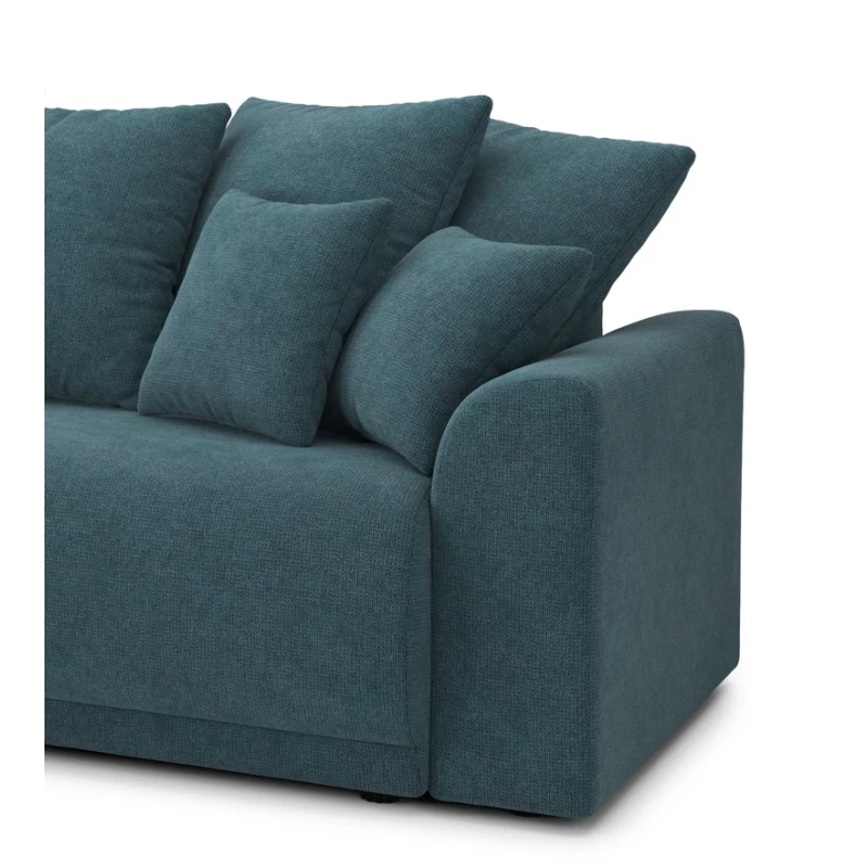 Canapé D'angle NOVA Convertible Tissu Bleu Paon 4 Places 7 Canapé D'angle NOVA Convertible Tissu Bleu Paon 4 Places – Image 7