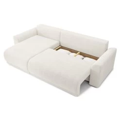 Canapé D'angle NOVA Convertible Tissu Bouclette Blanc 4 Places 14 Canapé D'angle NOVA Convertible Tissu Bouclette Blanc 4 Places -Meuble Déco Soldes canape angle nova convertible tissu bouclette blanc 4 places 4