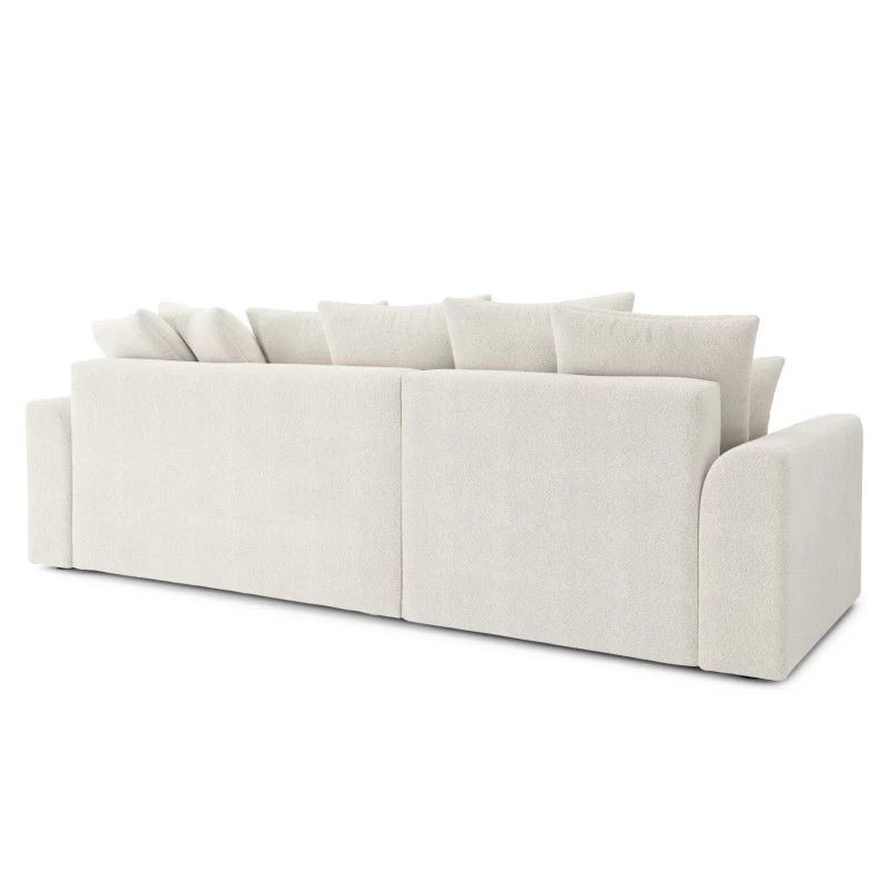 Canapé D'angle NOVA Convertible Tissu Bouclette Blanc 4 Places 6 Canapé D'angle NOVA Convertible Tissu Bouclette Blanc 4 Places – Image 6