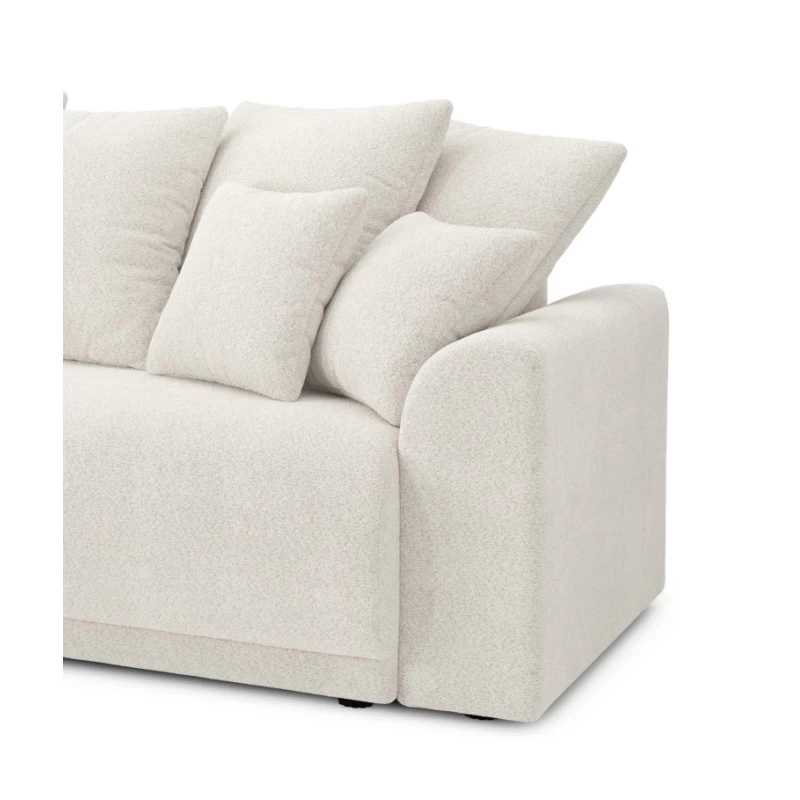 Canapé D'angle NOVA Convertible Tissu Bouclette Blanc 4 Places 7 Canapé D'angle NOVA Convertible Tissu Bouclette Blanc 4 Places – Image 7