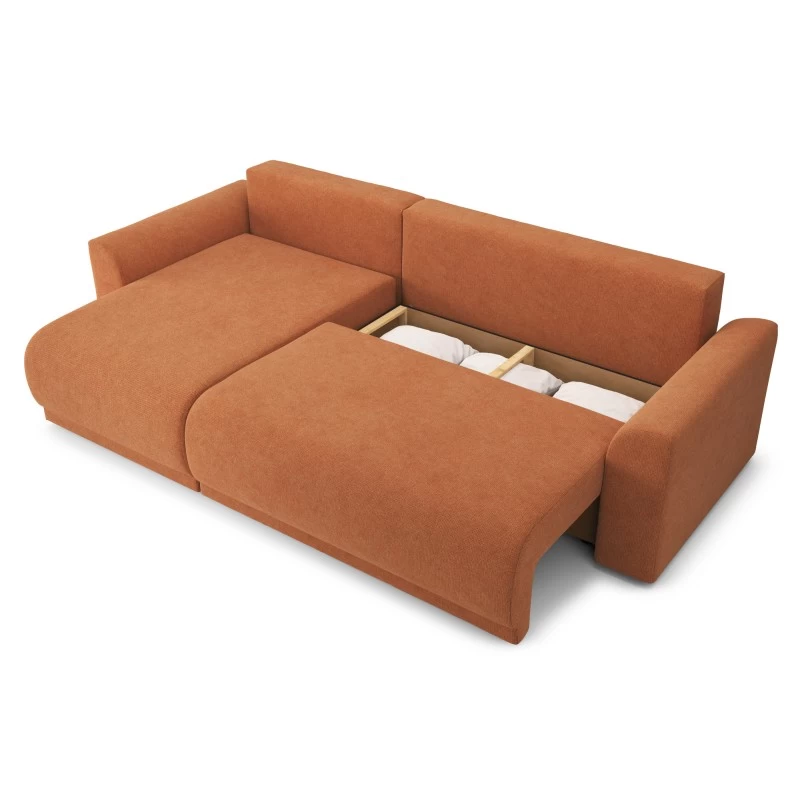 Canapé D'angle NOVA Convertible Tissu Rouille 4 Places 5 Canapé D'angle NOVA Convertible Tissu Rouille 4 Places – Image 5