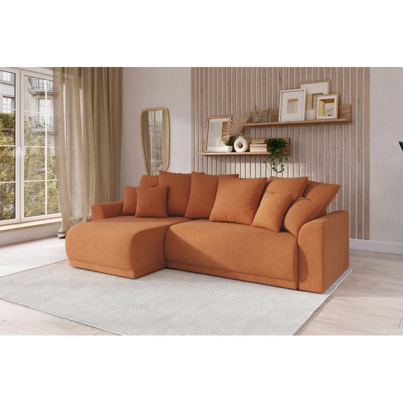 Canapé D'angle NOVA Convertible Tissu Rouille 4 Places 9 Canapé D'angle NOVA Convertible Tissu Rouille 4 Places – Image 9