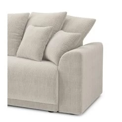 Canapé D'angle NOVA Convertible Velours Côtelé Beige 4 Places -Meuble Déco Soldes canape angle nova convertible velours cotele beige 4 places 6