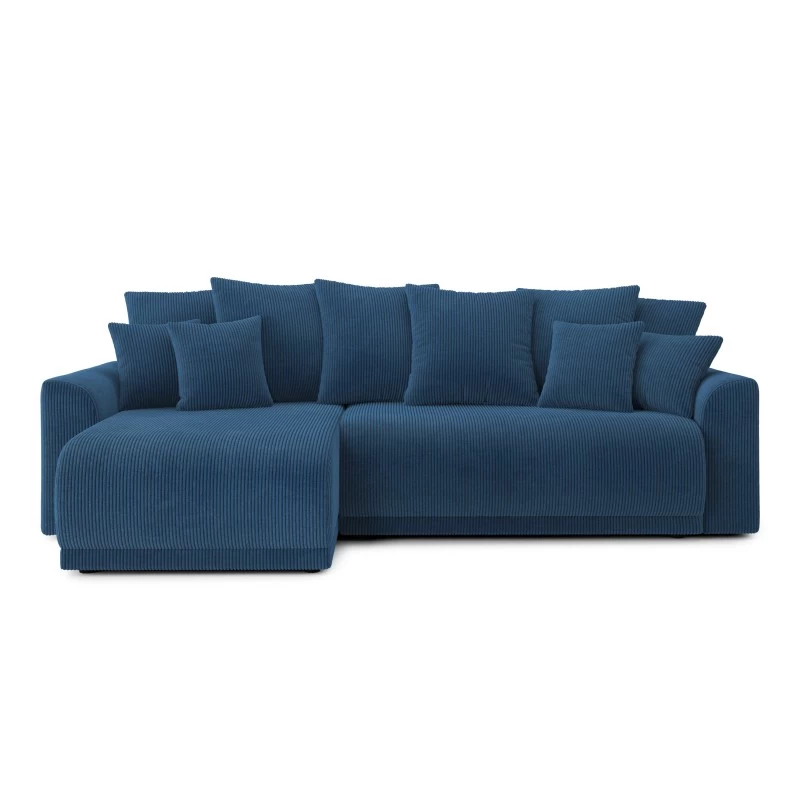 Canapé D'angle NOVA Convertible Velours Côtelé Bleu Cobalt 4 Places 2 Canapé D'angle NOVA Convertible Velours Côtelé Bleu Cobalt 4 Places – Image 2