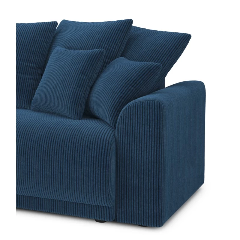 Canapé D'angle NOVA Convertible Velours Côtelé Bleu Cobalt 4 Places 7 Canapé D'angle NOVA Convertible Velours Côtelé Bleu Cobalt 4 Places – Image 7