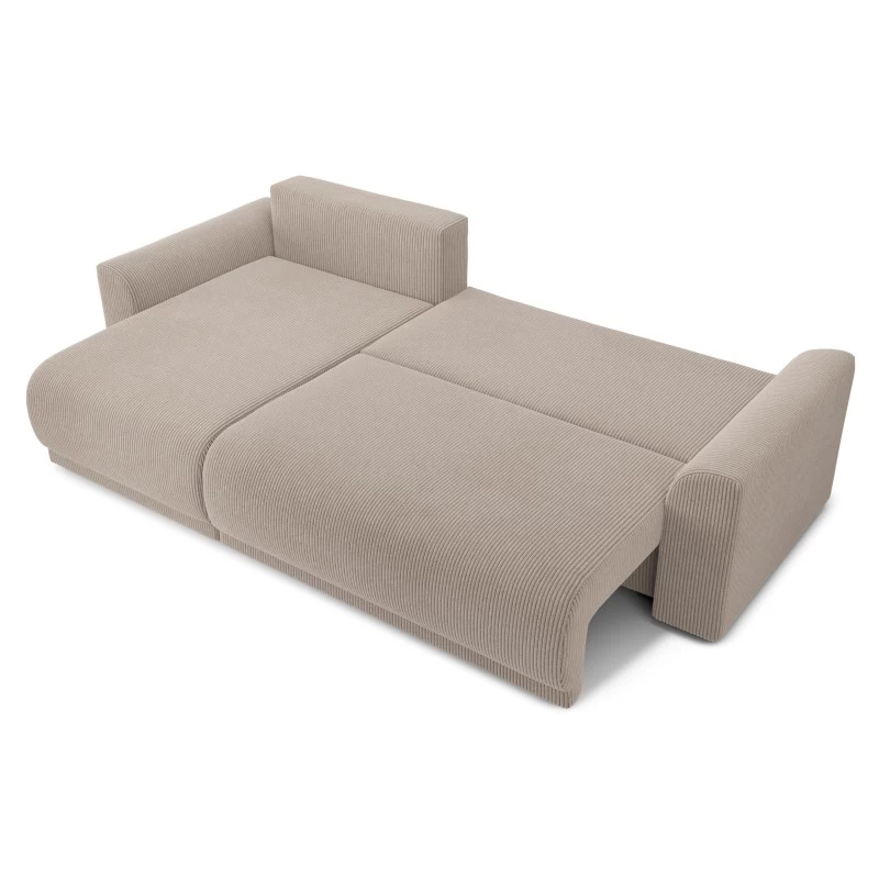 Canapé D'angle NOVA Convertible Velours Côtelé Grège 4 Places 4 Canapé D'angle NOVA Convertible Velours Côtelé Grège 4 Places – Image 4