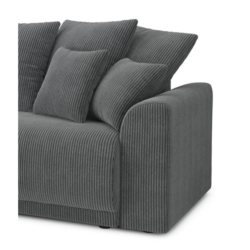 Canapé D'angle NOVA Convertible Velours Côtelé Gris Souris 4 Places 7 Canapé D'angle NOVA Convertible Velours Côtelé Gris Souris 4 Places – Image 7