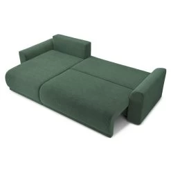 Canapé D'angle NOVA Convertible Velours Côtelé Vert 4 Places -Meuble Déco Soldes canape angle nova convertible velours cotele vert 4 places 3