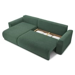Canapé D'angle NOVA Convertible Velours Côtelé Vert 4 Places -Meuble Déco Soldes canape angle nova convertible velours cotele vert 4 places 4