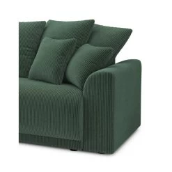 Canapé D'angle NOVA Convertible Velours Côtelé Vert 4 Places -Meuble Déco Soldes canape angle nova convertible velours cotele vert 4 places 6