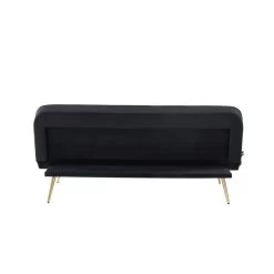 Banquette AROMA En Velours Noir 3 Places Convertible -Meuble Déco Soldes canape aroma velours noir banquette 7