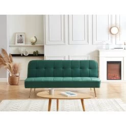 Banquette AROMA En Velours Vert 3 Places Convertible 12 Banquette AROMA En Velours Vert 3 Places Convertible -Meuble Déco Soldes canape aroma velours vert banquette 4