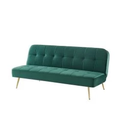 Banquette AROMA En Velours Vert 3 Places Convertible 13 Banquette AROMA En Velours Vert 3 Places Convertible -Meuble Déco Soldes canape aroma velours vert banquette 5
