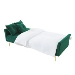 Canapé AROMA Droit Et Convertible En Velours Vert -Meuble Déco Soldes canape aroma velours vert droit 5