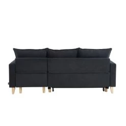 Canapé D'angle BOSTON Convertible Tissu Anthracite -Meuble Déco Soldes canape boston tissu anthracite angle convertible 6