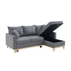 Canapé D'angle BOSTON Convertible Tissu Gris Chiné 12 Canapé D'angle BOSTON Convertible Tissu Gris Chiné -Meuble Déco Soldes canape boston tissu gris chine angle convertible 4