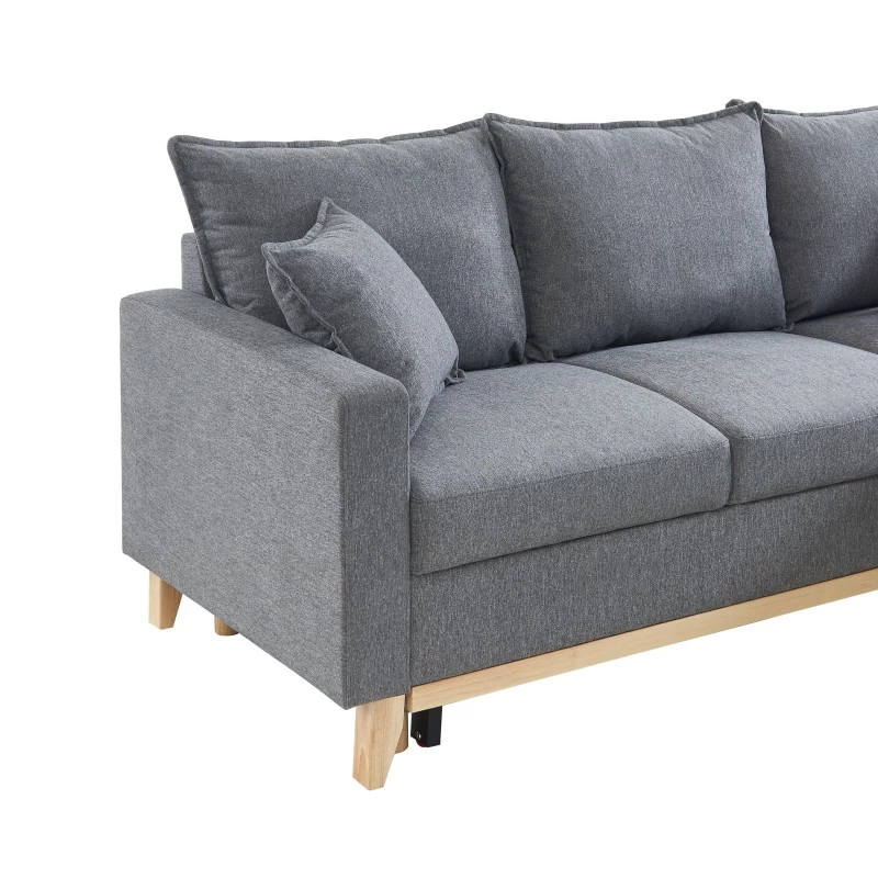 Canapé D'angle BOSTON Convertible Tissu Gris Chiné 6 Canapé D'angle BOSTON Convertible Tissu Gris Chiné – Image 6