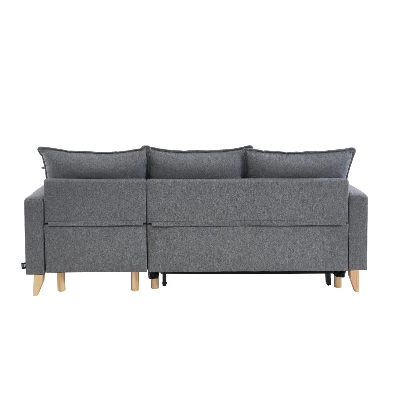 Canapé D'angle BOSTON Convertible Tissu Gris Chiné 7 Canapé D'angle BOSTON Convertible Tissu Gris Chiné – Image 7