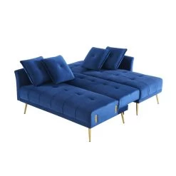 Canapé D'angle AROMA Convertible Velours Bleu 4 Places 12 Canapé D'angle AROMA Convertible Velours Bleu 4 Places -Meuble Déco Soldes canape d angle aroma convertible velours bleu 4 places 3