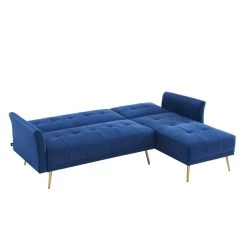Canapé D'angle AROMA Convertible Velours Bleu 4 Places 13 Canapé D'angle AROMA Convertible Velours Bleu 4 Places -Meuble Déco Soldes canape d angle aroma convertible velours bleu 4 places 4