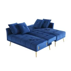 Canapé D'angle AROMA Convertible Velours Bleu 4 Places 17 Canapé D'angle AROMA Convertible Velours Bleu 4 Places -Meuble Déco Soldes canape d angle aroma convertible velours bleu 4 places 8