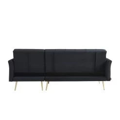 Canapé D'angle AROMA Convertible Velours Noir 4 Places 14 Canapé D'angle AROMA Convertible Velours Noir 4 Places -Meuble Déco Soldes canape d angle aroma convertible velours noir 4 places 5