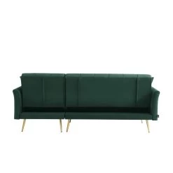 Canapé D'angle AROMA Convertible Velours Vert 4 Places -Meuble Déco Soldes canape d angle aroma convertible velours vert 4 places 5