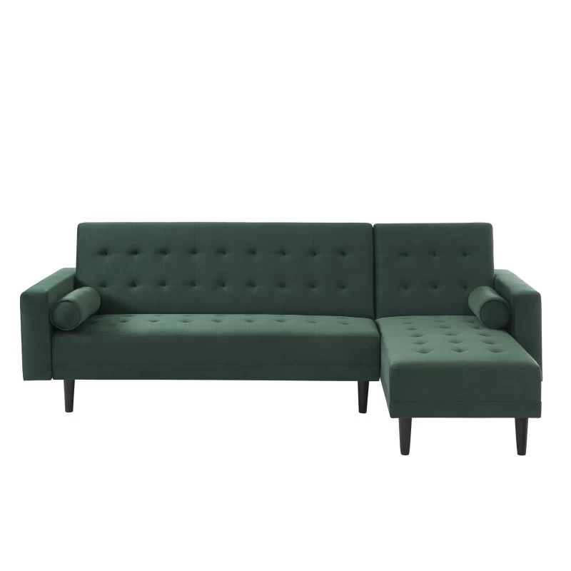 Canapé D'angle LUXURY Convertible Velours Vert 4 Places 2 Canapé D'angle LUXURY Convertible Velours Vert 4 Places – Image 2