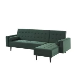 Canapé D'angle LUXURY Convertible Velours Vert 4 Places 12 Canapé D'angle LUXURY Convertible Velours Vert 4 Places -Meuble Déco Soldes canape d angle luxury convertible velours vert 4 places 2