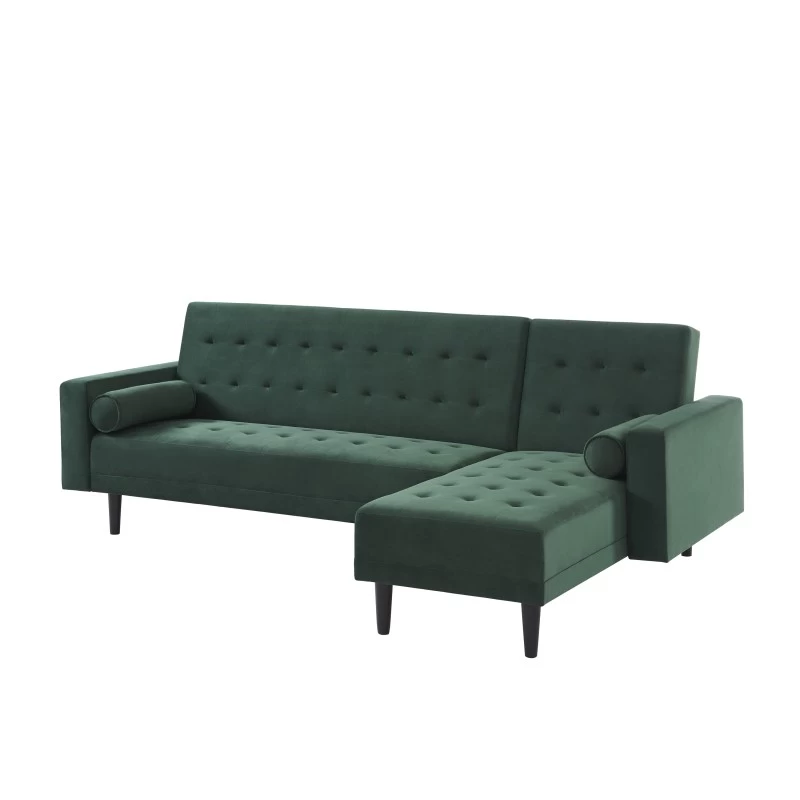 Canapé D'angle LUXURY Convertible Velours Vert 4 Places 3 Canapé D'angle LUXURY Convertible Velours Vert 4 Places – Image 3