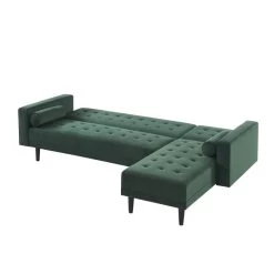 Canapé D'angle LUXURY Convertible Velours Vert 4 Places 15 Canapé D'angle LUXURY Convertible Velours Vert 4 Places -Meuble Déco Soldes canape d angle luxury convertible velours vert 4 places 5