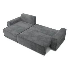 Canapé D'angle MARIUS Convertible Velours Côtelé Gris Souris 11 Canapé D'angle MARIUS Convertible Velours Côtelé Gris Souris -Meuble Déco Soldes canape d angle marius convertible velours cotele gris souris 3
