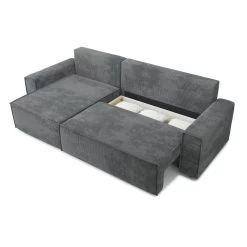 Canapé D'angle MARIUS Convertible Velours Côtelé Gris Souris 12 Canapé D'angle MARIUS Convertible Velours Côtelé Gris Souris -Meuble Déco Soldes canape d angle marius convertible velours cotele gris souris 4
