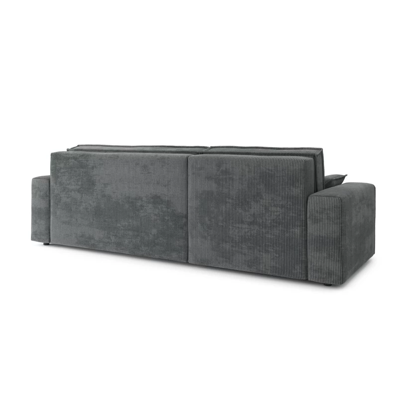 Canapé D'angle MARIUS Convertible Velours Côtelé Gris Souris 6 Canapé D'angle MARIUS Convertible Velours Côtelé Gris Souris – Image 6