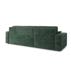 Canapé D'angle MARIUS Convertible Velours Côtelé Vert -Meuble Déco Soldes canape d angle marius convertible velours cotele vert 4 places 5