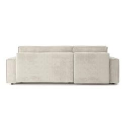 Canapé D'angle MIRA Convertible Et Réversible Velours Côtelé Beige 4 Places -Meuble Déco Soldes canape d angle mira convertible et reversible velours cotele beige 4 places 5