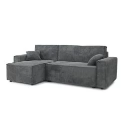 Canapé D'angle MIRA Convertible Et Réversible Velours Côtelé Gris Souris 10 Canapé D'angle MIRA Convertible Et Réversible Velours Côtelé Gris Souris -Meuble Déco Soldes canape d angle mira convertible et reversible velours cotele gris 2