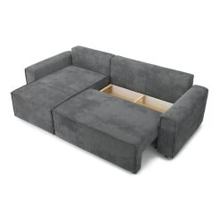 Canapé D'angle MIRA Convertible Et Réversible Velours Côtelé Gris Souris 12 Canapé D'angle MIRA Convertible Et Réversible Velours Côtelé Gris Souris -Meuble Déco Soldes canape d angle mira convertible et reversible velours cotele gris 4